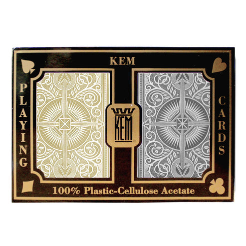 Kem Arrow Black/Gold Narrow Jumbo Playing Cards - Good Games