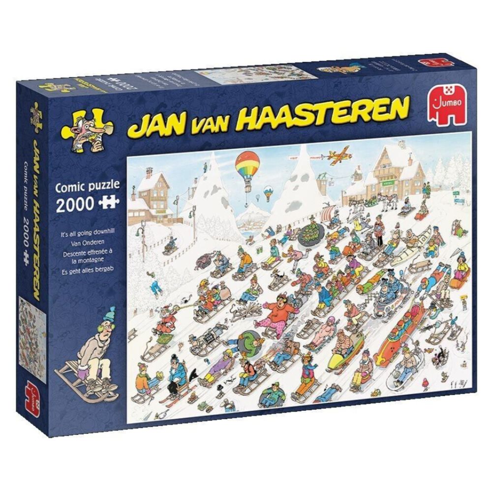Jan Van Haasteren - All Going Downhill 2000 Piece Jigsaw - Good Games