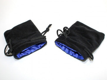 Small Black Velvet Bag With Blue Satin Lining - Good Games