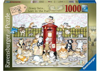 Ravensburger - Crazy Cats Lost in the Post - 1000 Piece Jigsaw - Good Games