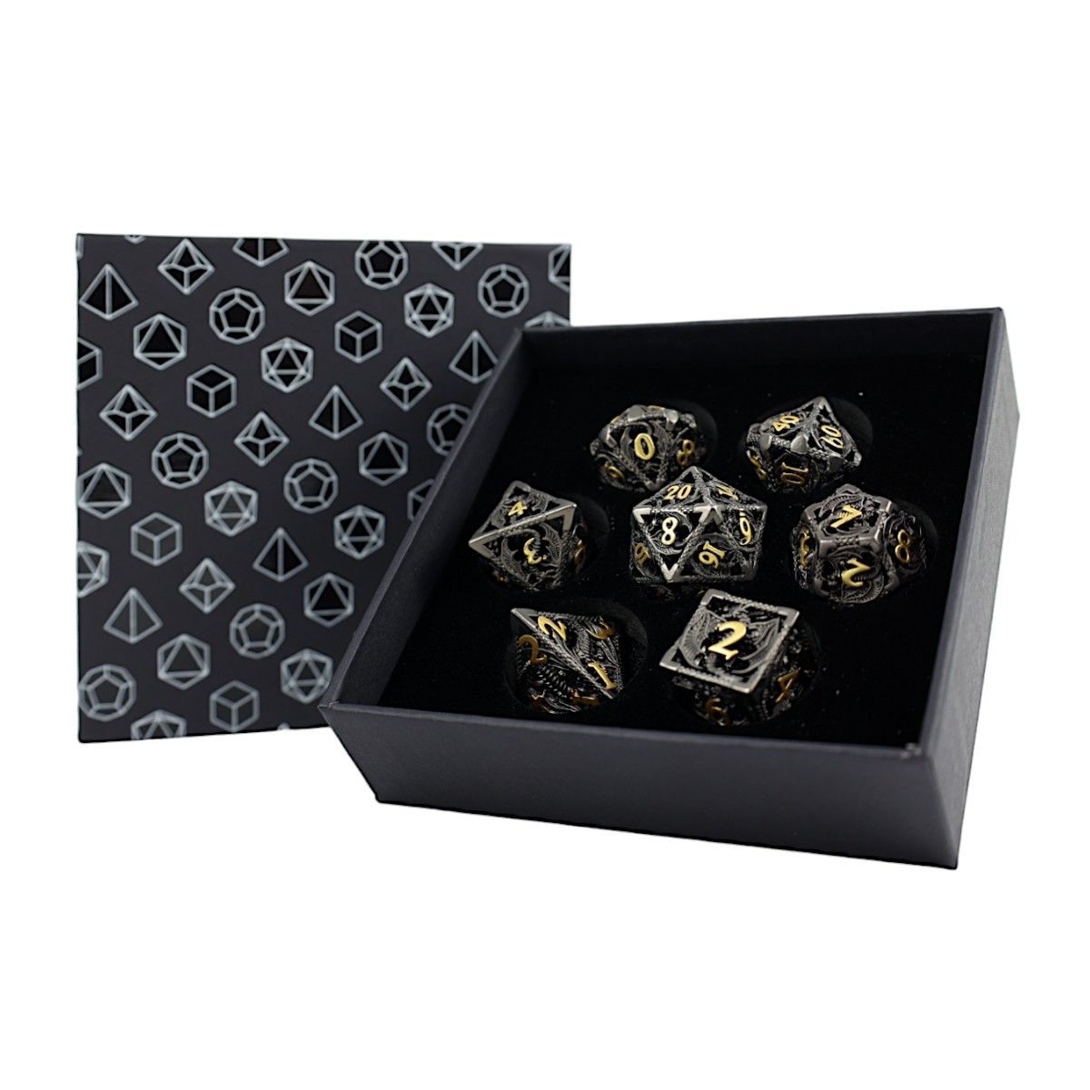 LPG Dice RPG Set Hollow Dragon - Black and Gold - Good Games