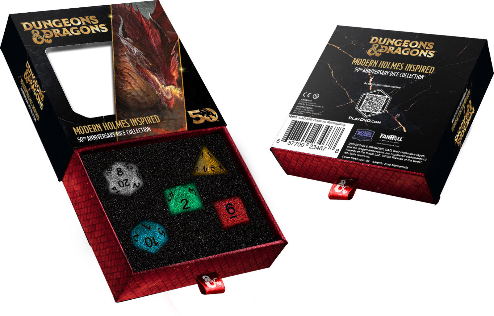 Metallic Dice Games Dungeons & Dragons 50th Anniversary - Modern Holmes Inspired Se - Good Games