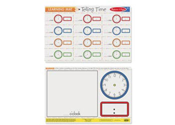 Melissa & Doug - Telling Time Write-A-Mat 6 Pack