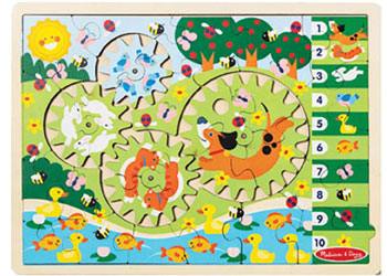 Melissa & Doug - Wooden Animal Chase Gear Puzzle