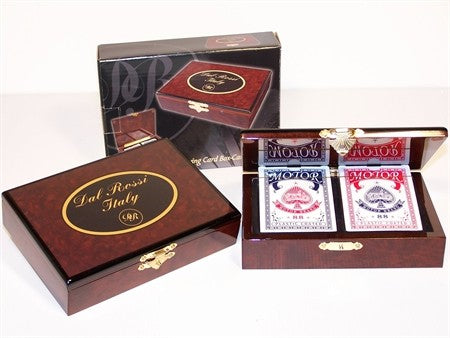 Dal Rossi card box wood with 2 packs of Playing cards one Card BOX only - Good Games