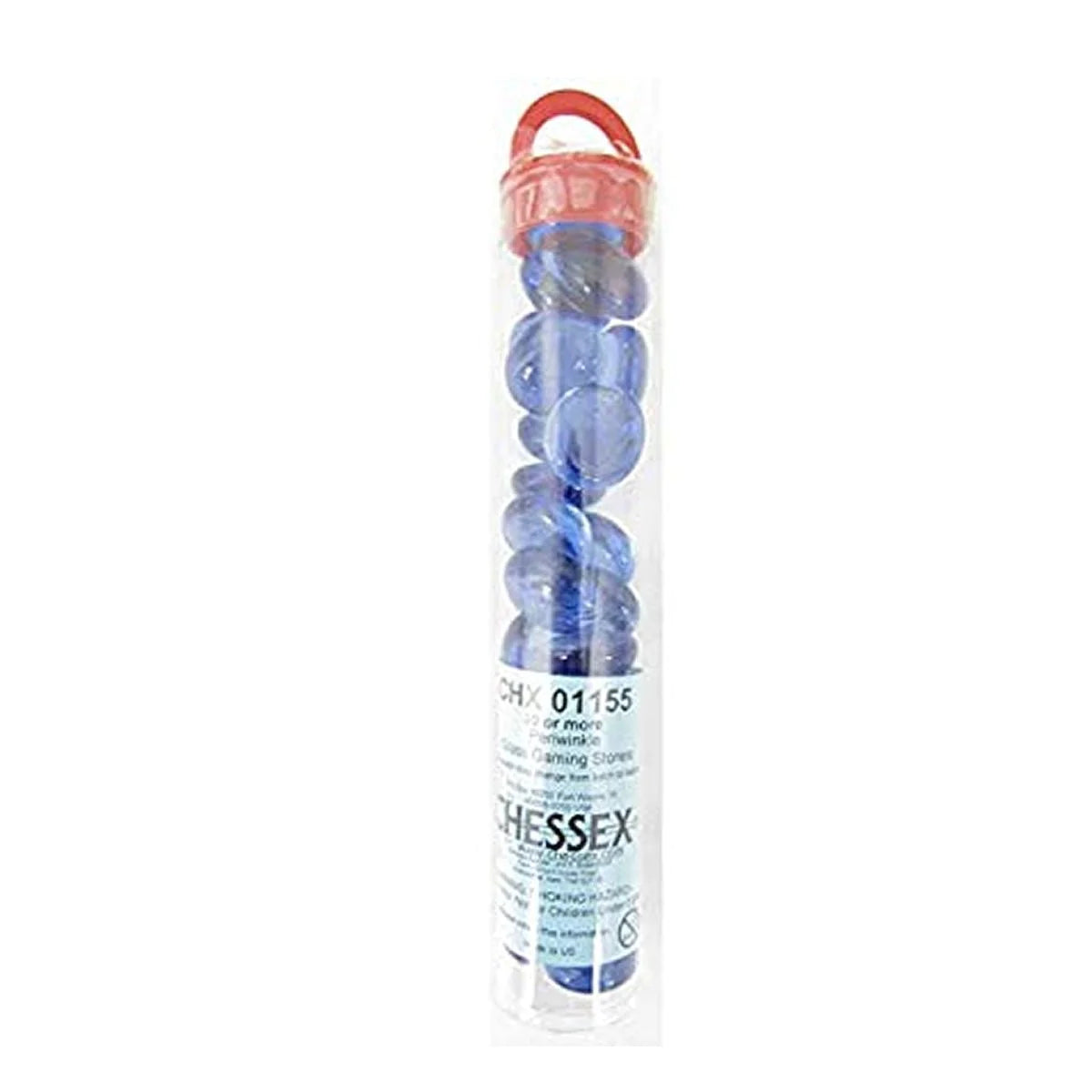 Chessex - Glass Stones 20+ in a 5 1/2 Inch Tube - Periwinkle Catseye (CHX01155) - Good Games