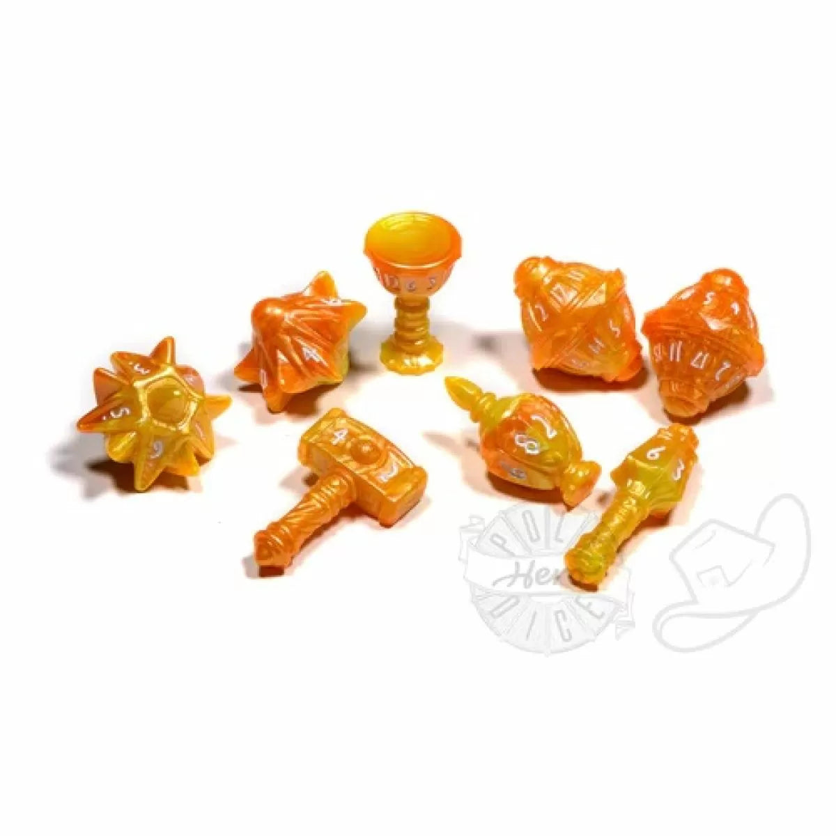 Polyhero Dice - Cleric 8 Dice Set Sunstorm - Good Games