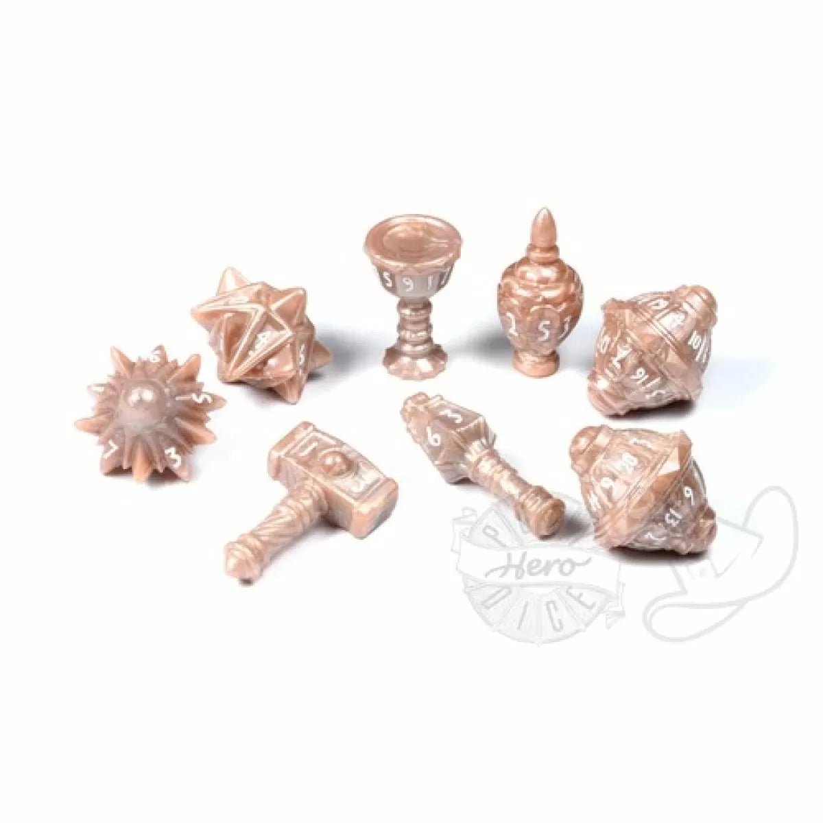 Polyhero Dice - Cleric 8 Dice Set Radiant Rose - Good Games