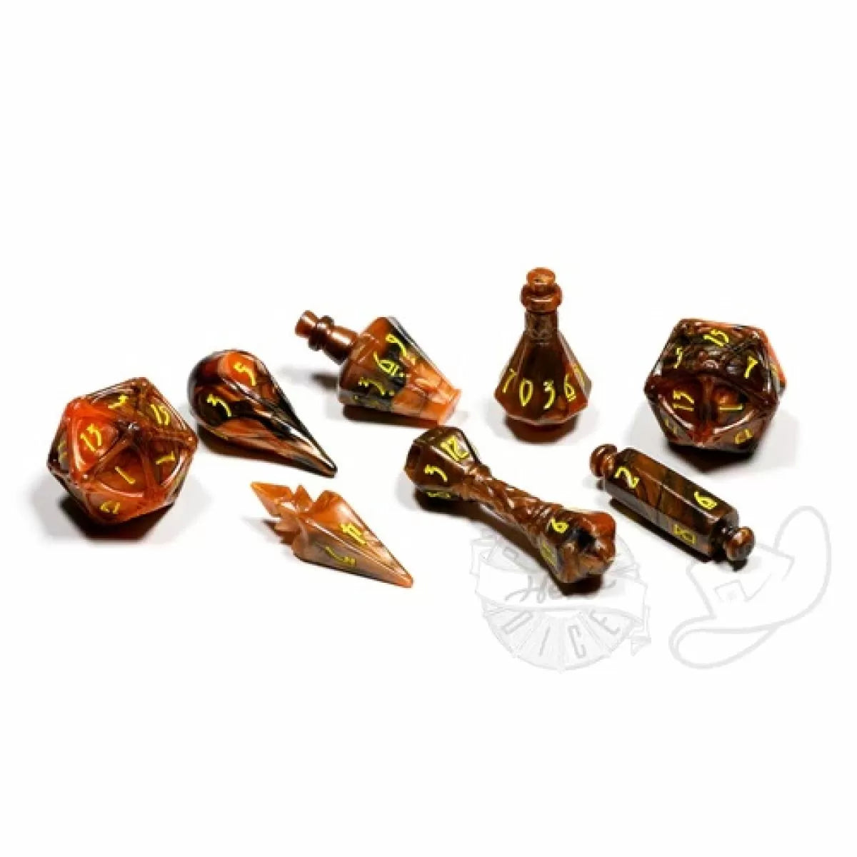 Polyhero Dice - Wizard 8 Dice Set Smoldering Ember - Good Games