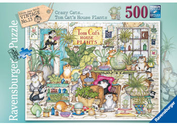 Ravensburger - Crazy Cats Tom Cat's House Plants Puzzle 500 Pieces