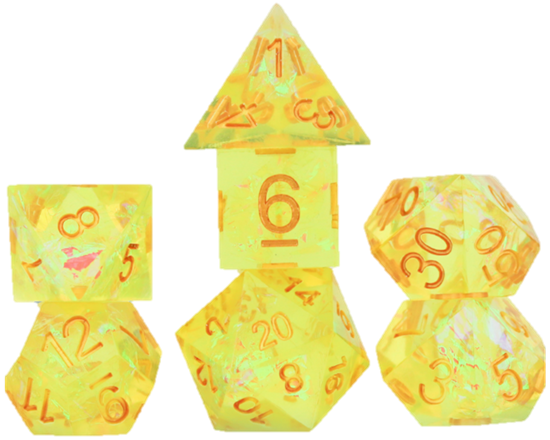 Sirius Dice - Sharp Yellow Fairy Dice Set 7 - Good Games