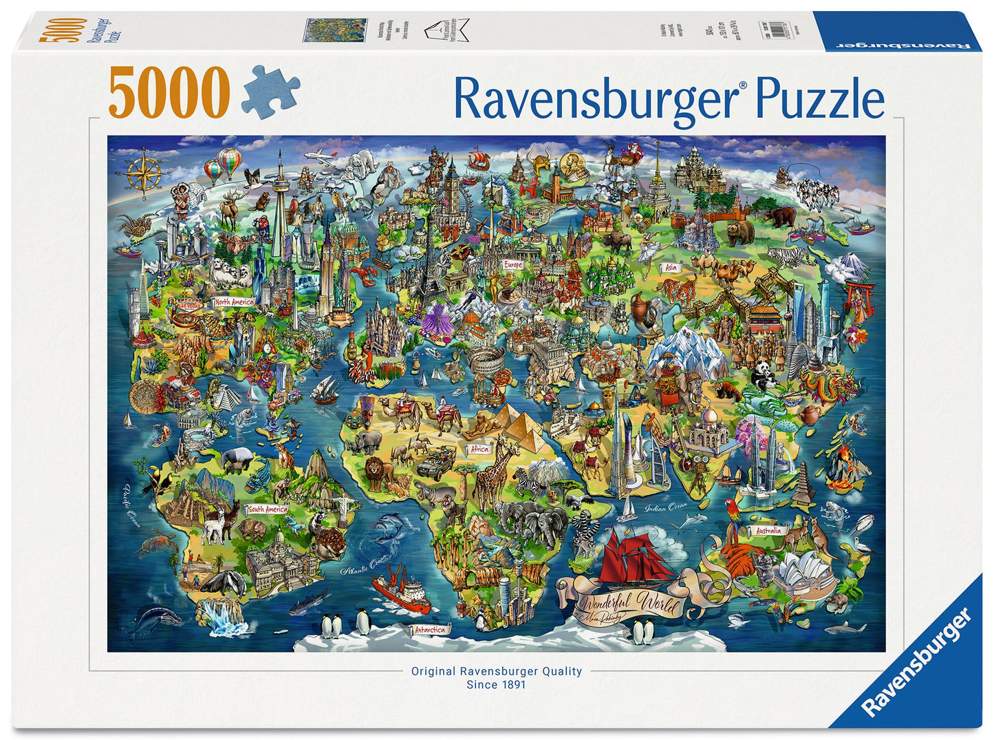 Ravensburger - Illustrated World Map 5000 Piece Puzzle