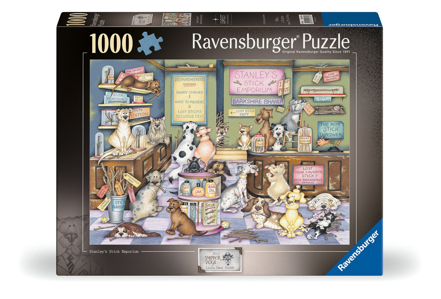 Ravensburger - Dapper Dog's No 2: Stanl. Stick Em 1000 Piece Puzzle
