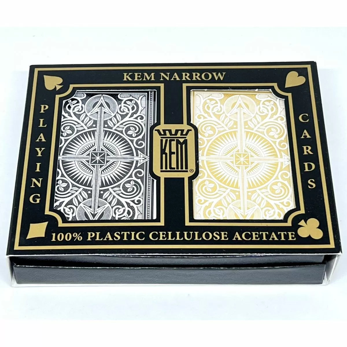 Kem Arrow Black/Gold Narrow Standard Playing Cards - Good Games