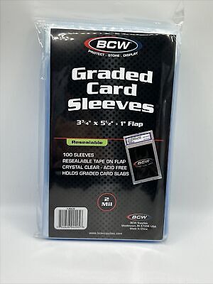 BCW Graded Card Sleeves Resealable (3inch 3/4 x 5inch 1/2) (100 Sleeves Per Pack) - Good Games