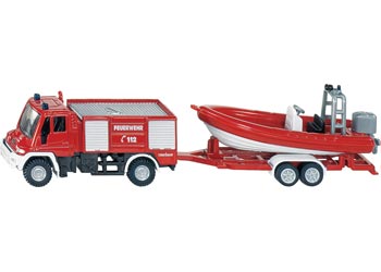 Siku - Mercedes Benz Fire Engine with Boat 1:87 Scale