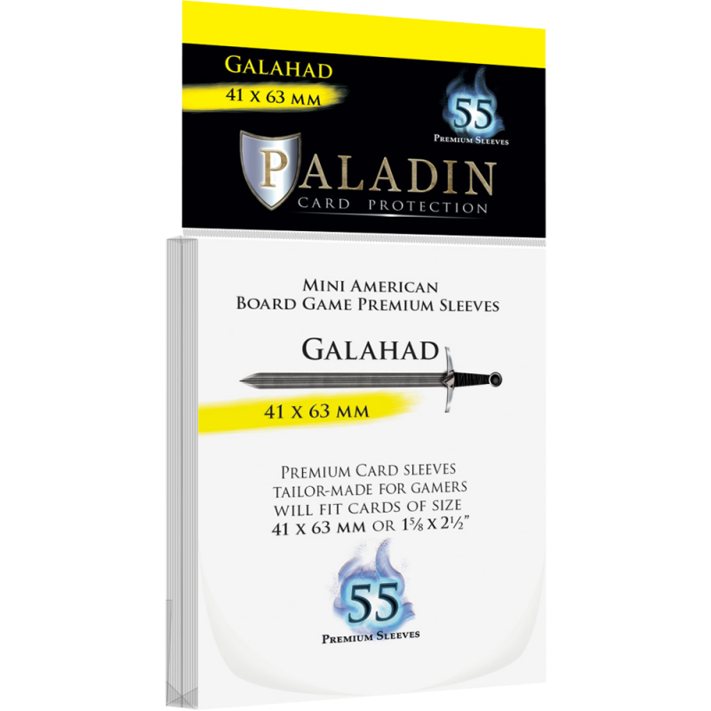 Paladin Clear Sleeves - Galahad (41mm X 63mm) (55 Sleeves Per Pack) (Preorder) - Good Games