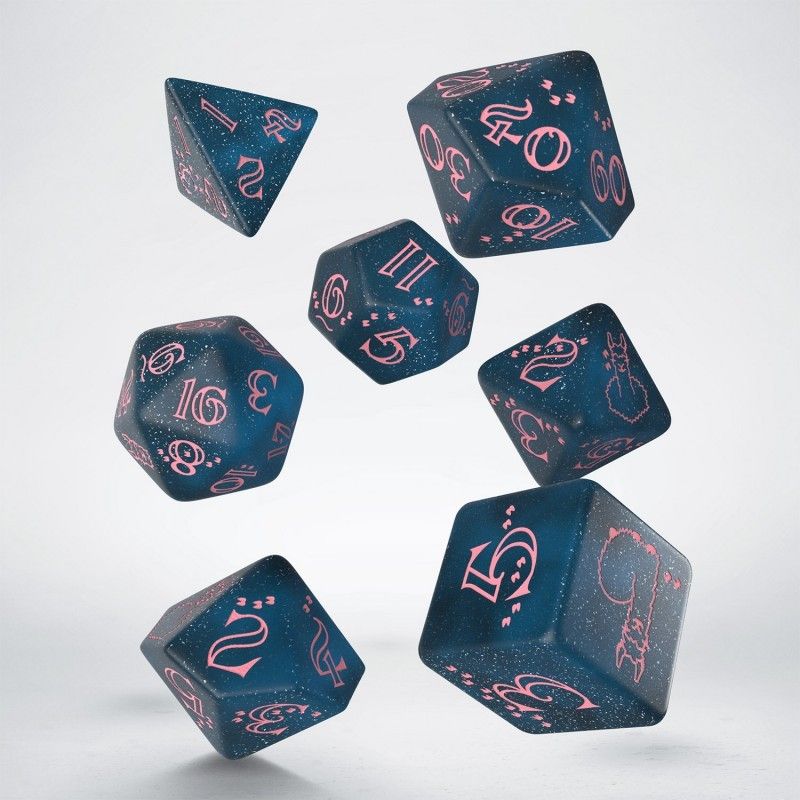 Q Workshop - Llama Glittering Dark Blue and Pink Dice Set - Good Games