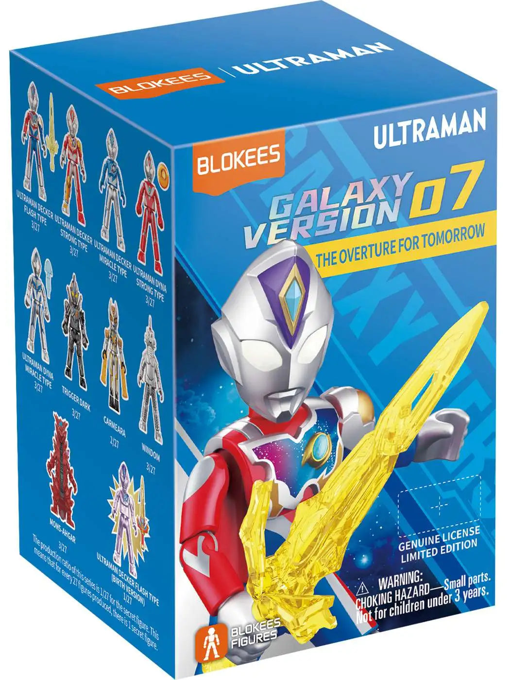 Blokees Figures - Ultraman 71221 - Galaxy Version 07 - The Overture For Tomorrow - 9 In 1 Blind Box Display