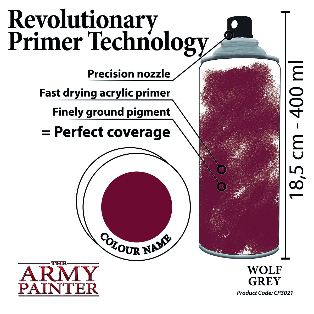 Army Painter Aerosol Spray Primer - Wolf Grey 400ml - 220571 - Good Games