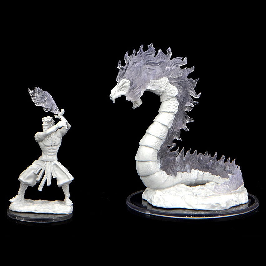 WizKids Critical Role Unpainted Minis: Ashari Firetamer and Inferno Serpent Miniature (WK90476) - Good Games