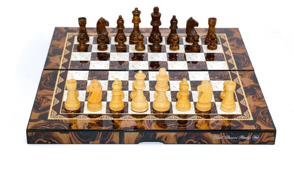 Dal Rossi - Folding Mosaic Finish Chess Set 16 - Good Games