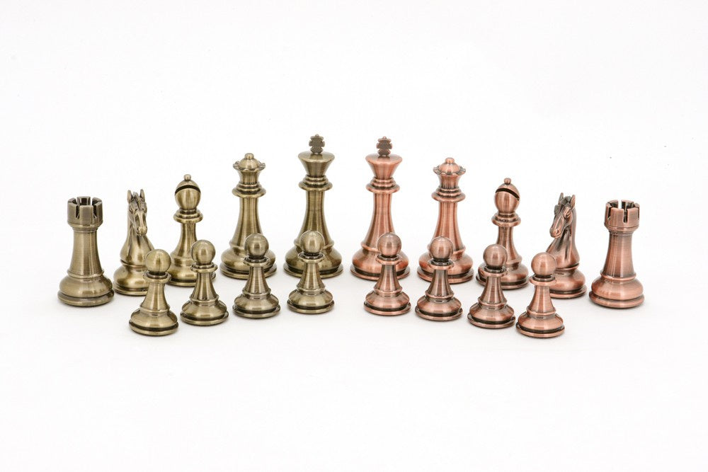 Bronze/Copper Weighted Chess Pieces 101mm - Good Games