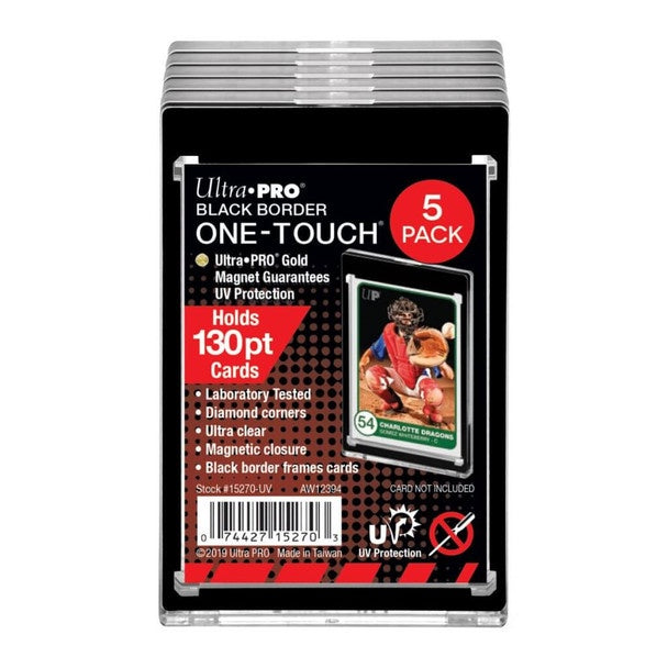 Ultra Pro One Touch - 130Pt Uv Black Border W/Magnetic Closure 5 Pack - Good Games
