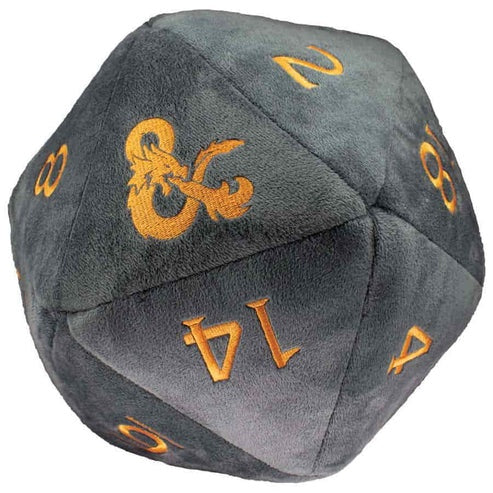 Dungeons & Dragons Jumbo D20 Dice Plush Realmspace Grey and Orange - Good Games