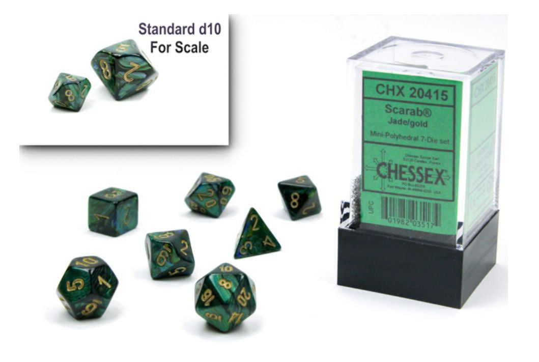 Chessex - Scarab Mini Jade/Gold 7-Diet Set (CHX 20415) - Good Games