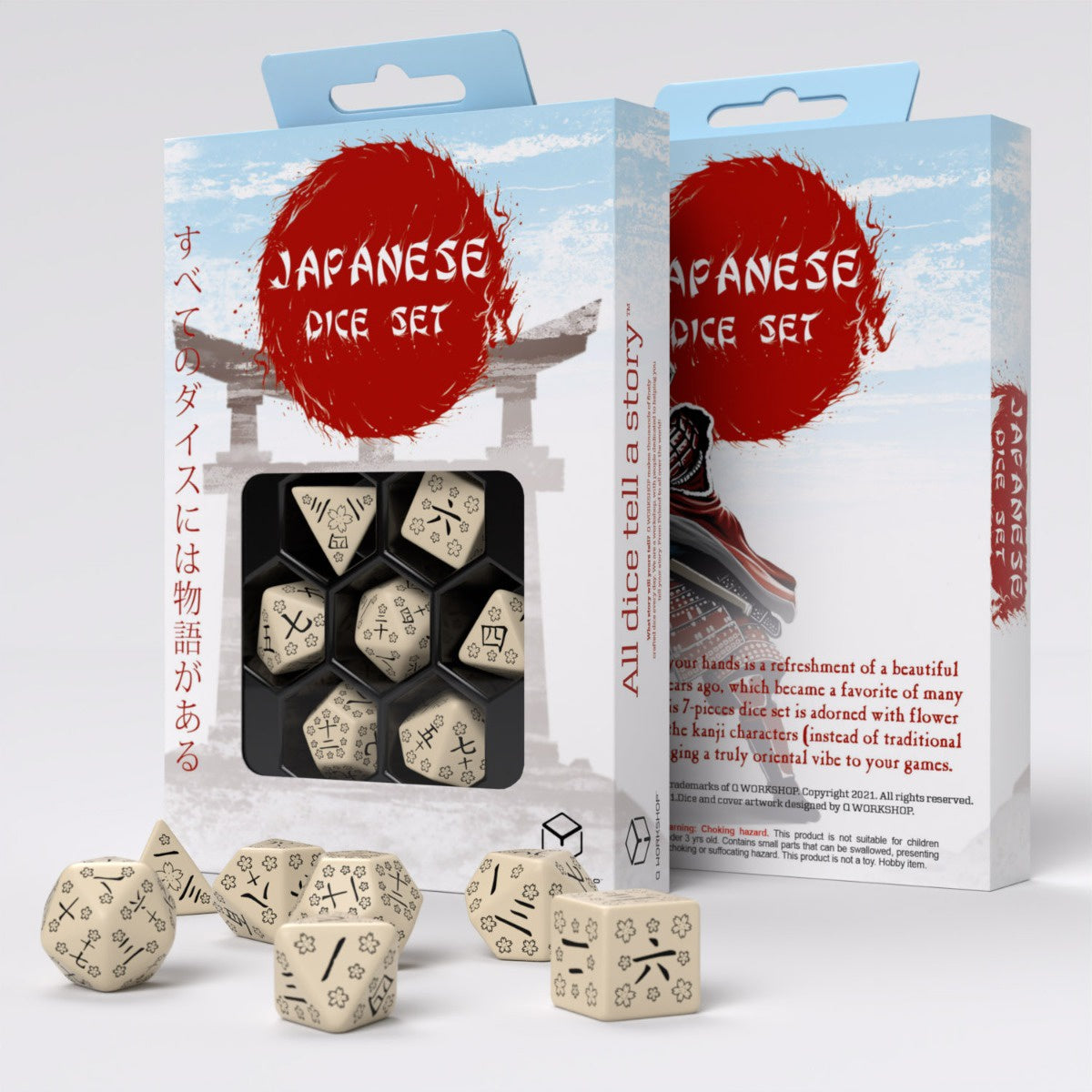 Q Workshop - Japanese Dice Set: Last Words Stone Dice Set 7 - Good Games