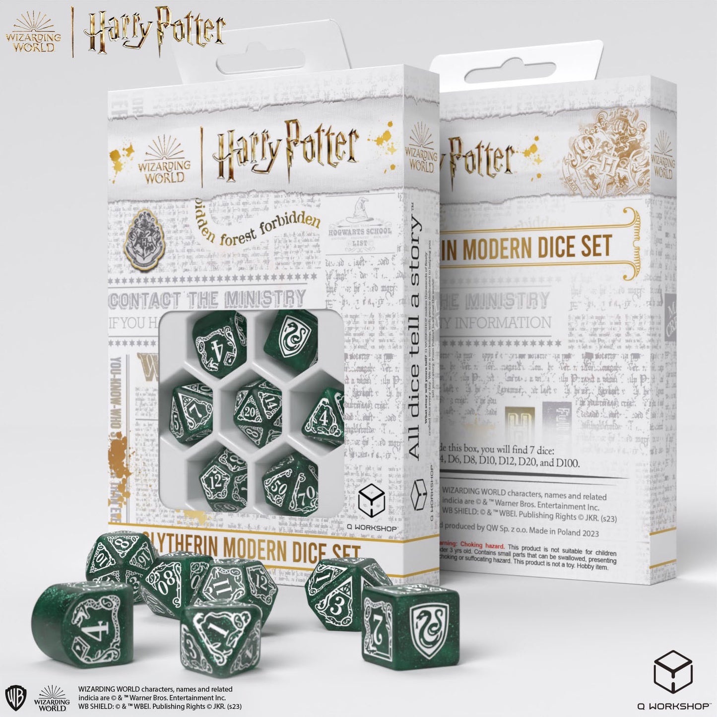 Q Workshop - Harry Potter Modern Dice Set Slytherin Green Dice Set 7 - Good Games