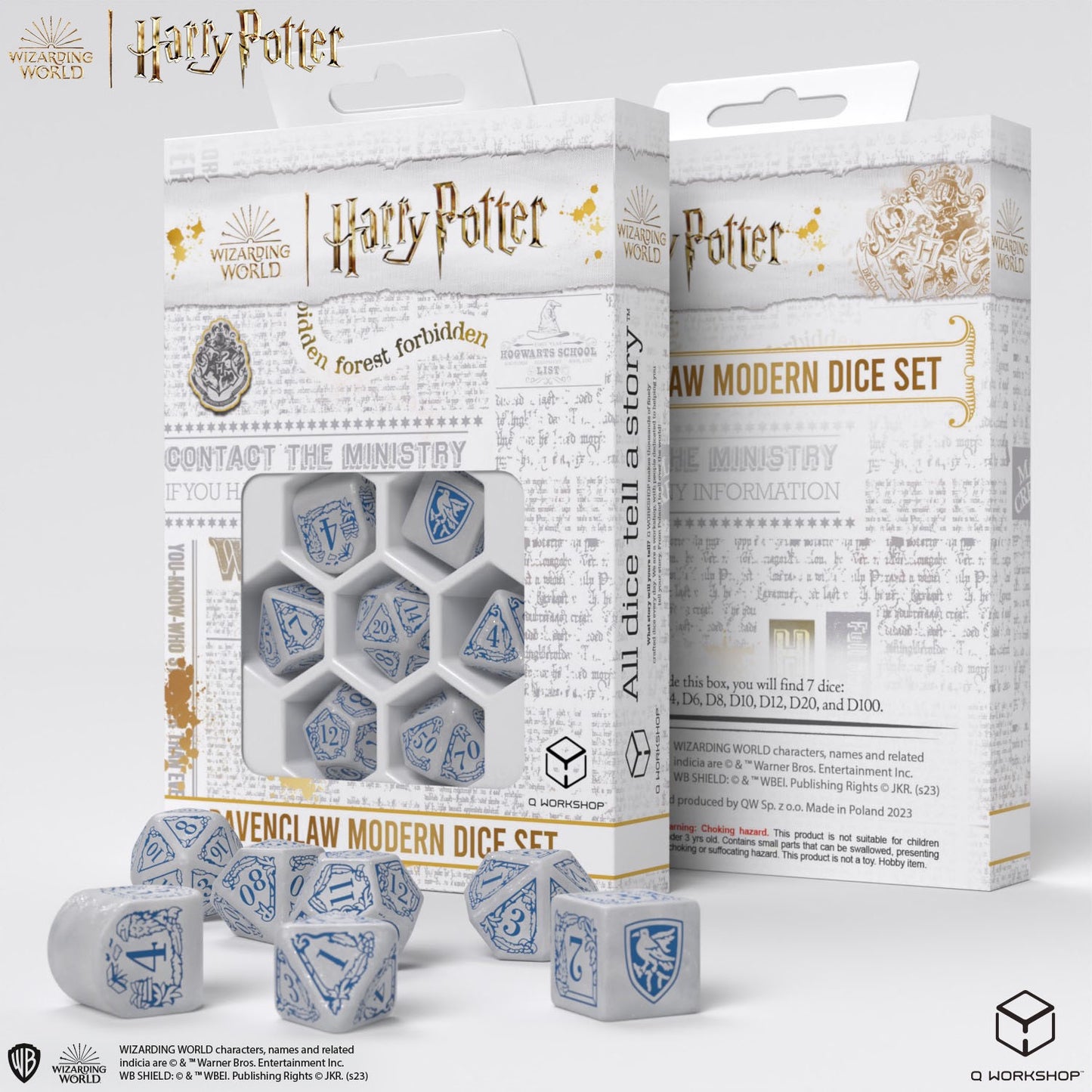 Q Workshop - Harry Potter Modern Dice Set Ravenclaw White Dice Set 7 - Good Games