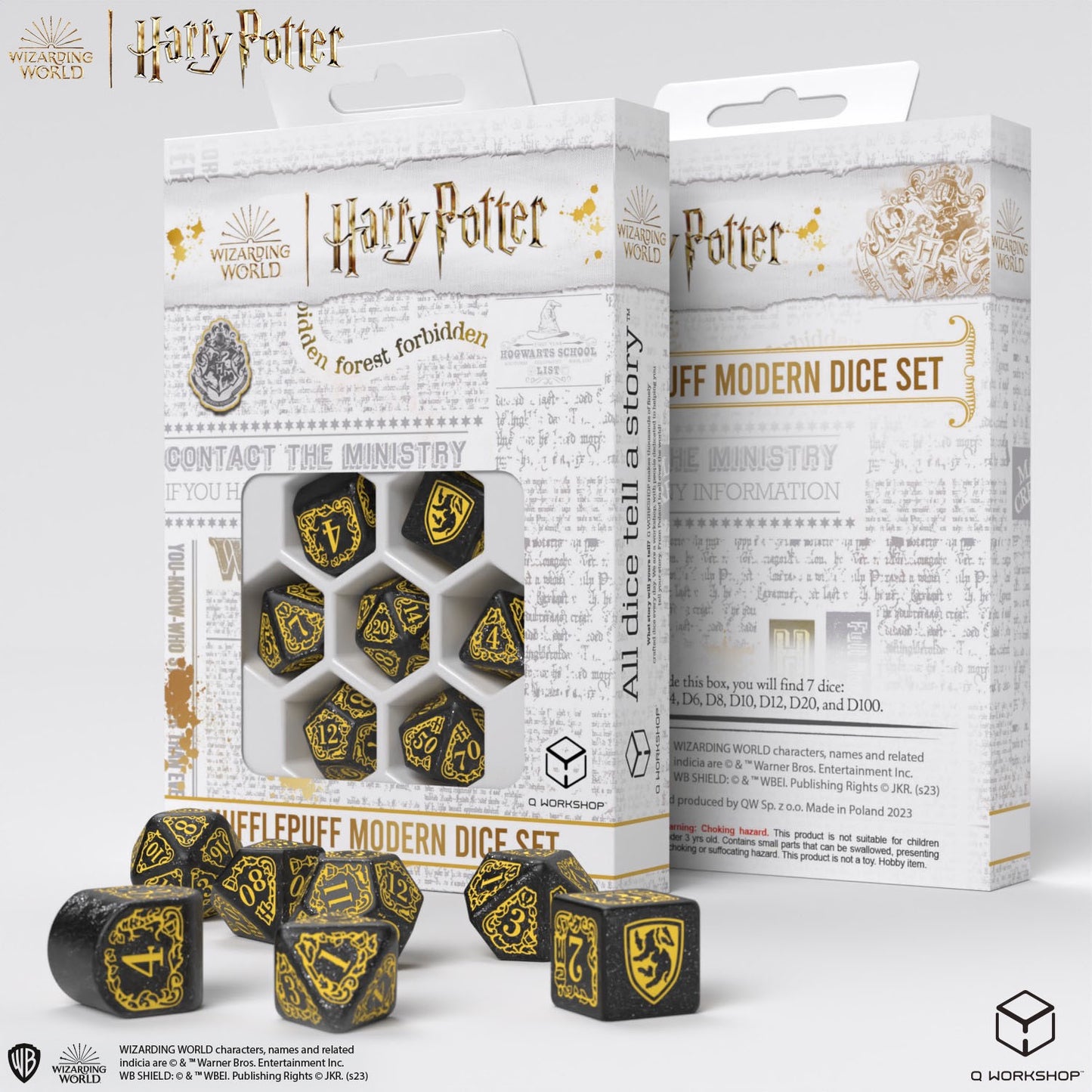 Q Workshop - Harry Potter Modern Dice Set Hufflepuff Black Dice Set 7 - Good Games