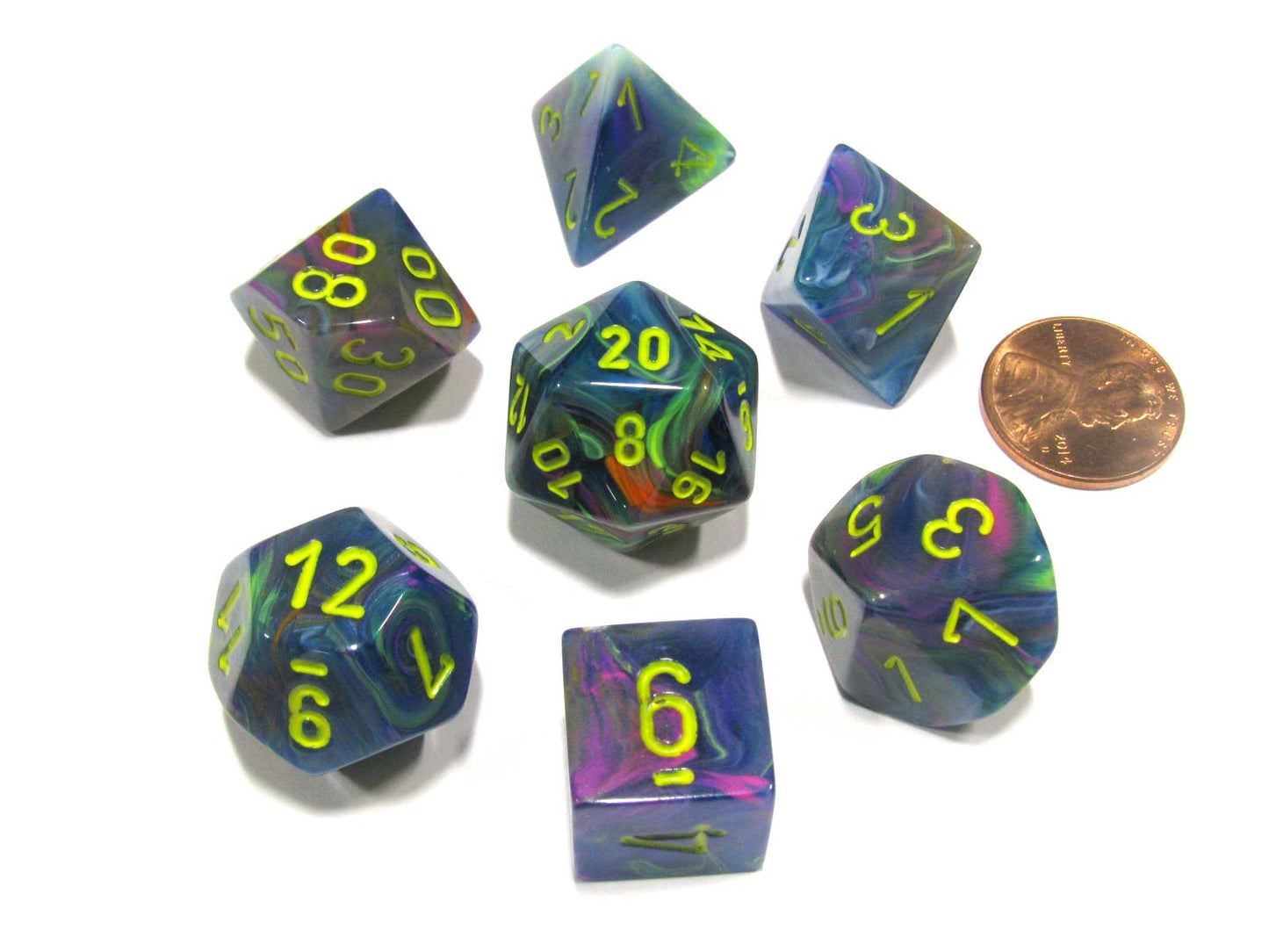 Chessex - Festive Polyhedral 7-Die Set - Rio/Yellow (CHX27449) - Good Games