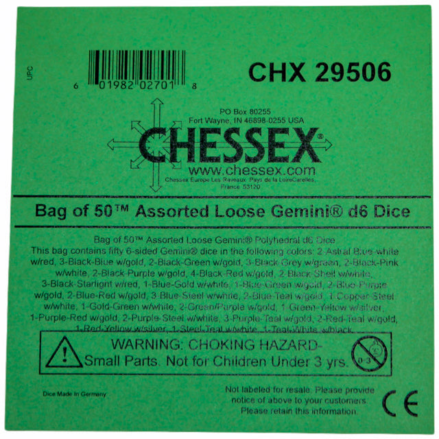 Chessex - D6 Assorted Loose Gemini Polyhedral Dice - Good Games