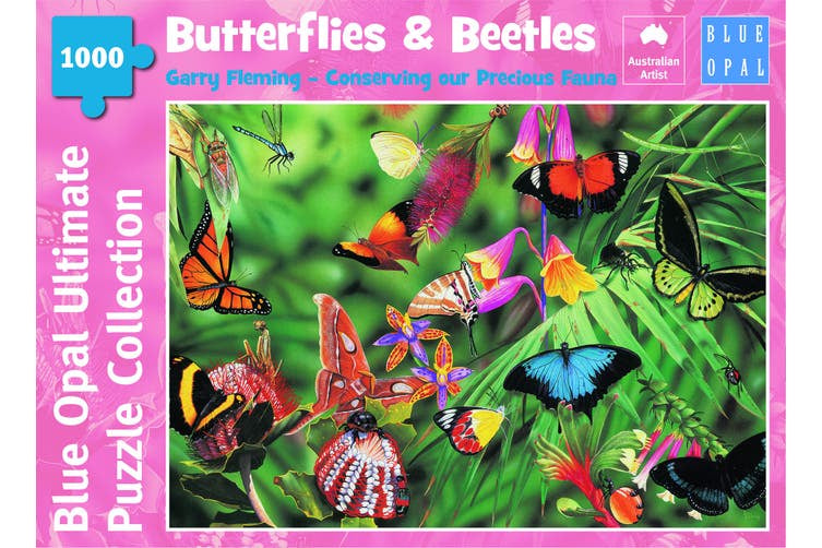 Blue Opal - Fleming Butterflies & Beetles 1000 Piece Jigsaw - Good Games