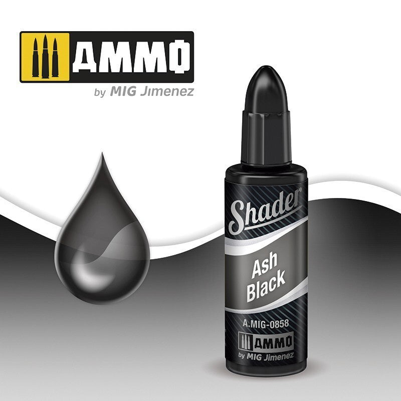 Ammo By MIG Shader Ash Black 10ml - Good Games