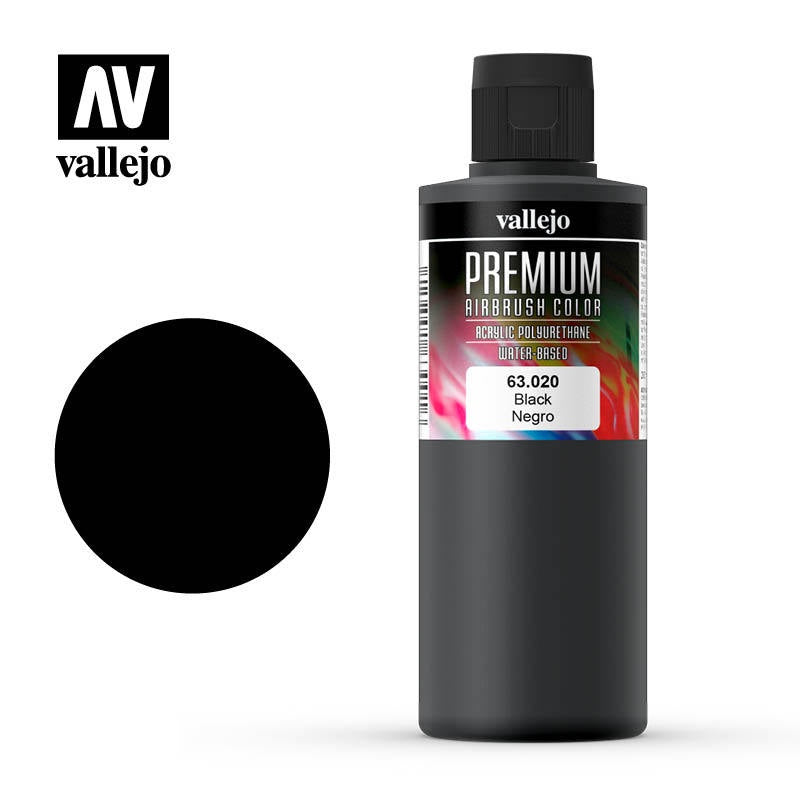 Vallejo Premium Colour - Black 200ml - Good Games