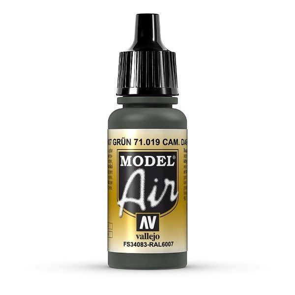 Vallejo Model Air - Camdark Green 17ml Acrylic Paint (AV71019) - Good Games