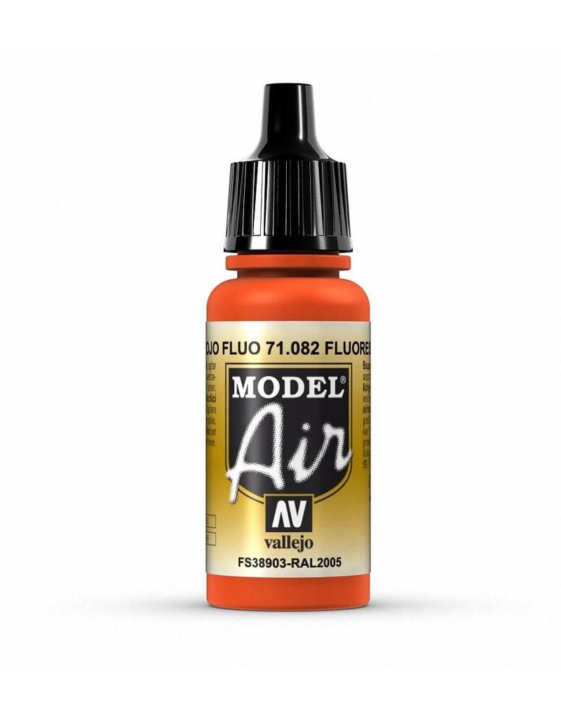 Vallejo Model Air - Fluorescent Red 17ml Acrylic Paint (AV71082) - Good Games