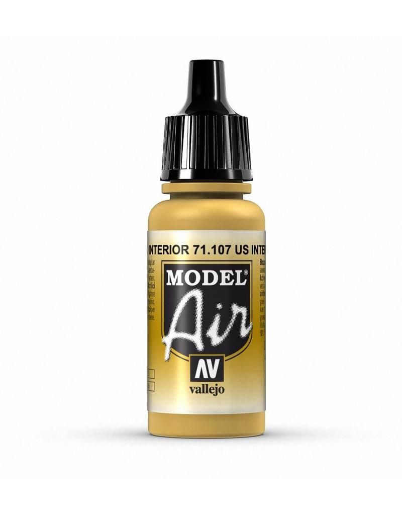 Vallejo Model Air - Us Interior Yellow 17ml Acrylic Paint (AV71107) - Good Games