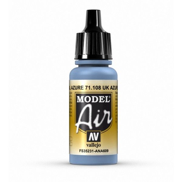 Vallejo Model Air - Uk Azure Blue 17ml Acrylic Paint (AV71108) - Good Games