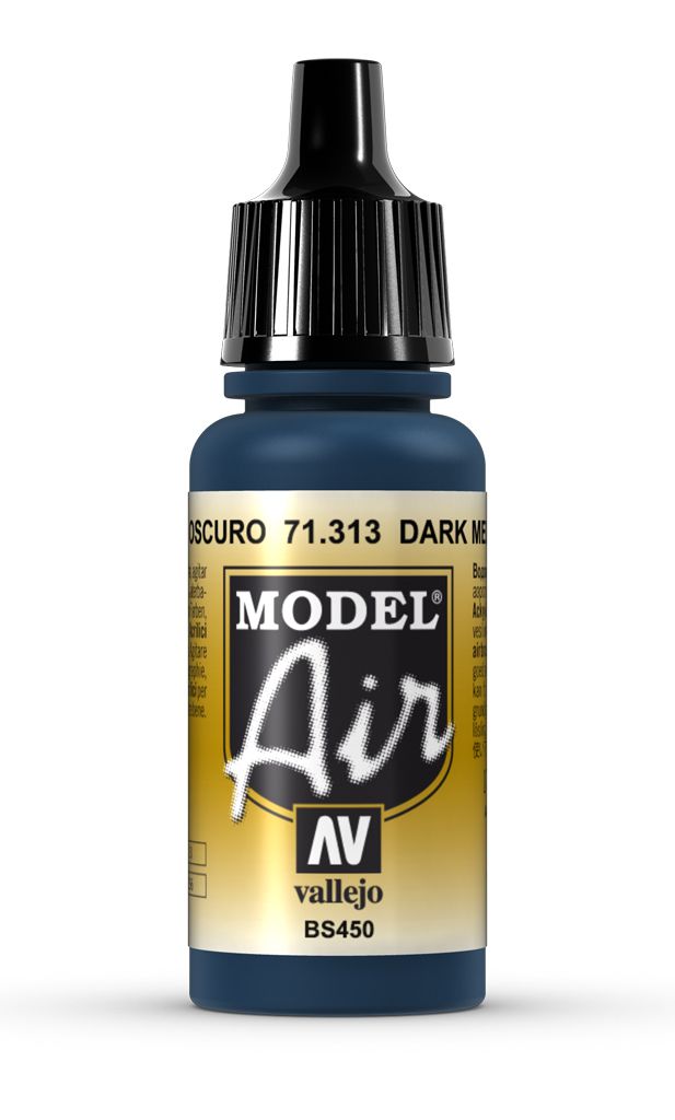 Vallejo Model Air - Dark Mediterranean Blue 17ml Acrylic Paint (AV71313) - Good Games