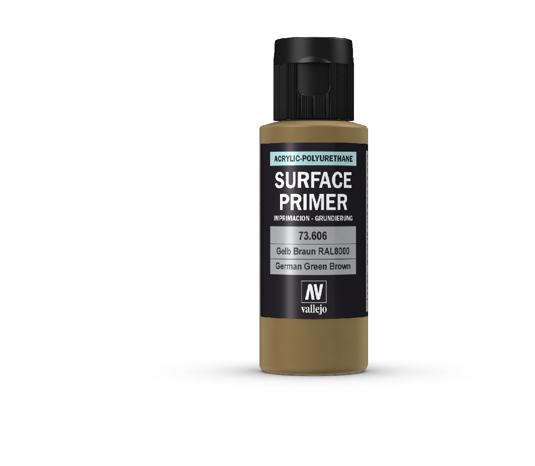 Vallejo Surface Primer 60ml Acrylic Paint - Ger Green Brown - Good Games