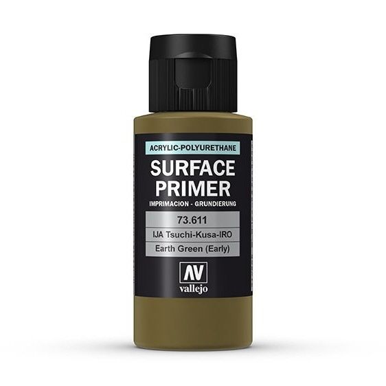 Vallejo Surface Primer 60ml Acrylic Paint - Ija-Tsuchi-Kusa-Iro Earth Green (early) - Good Games