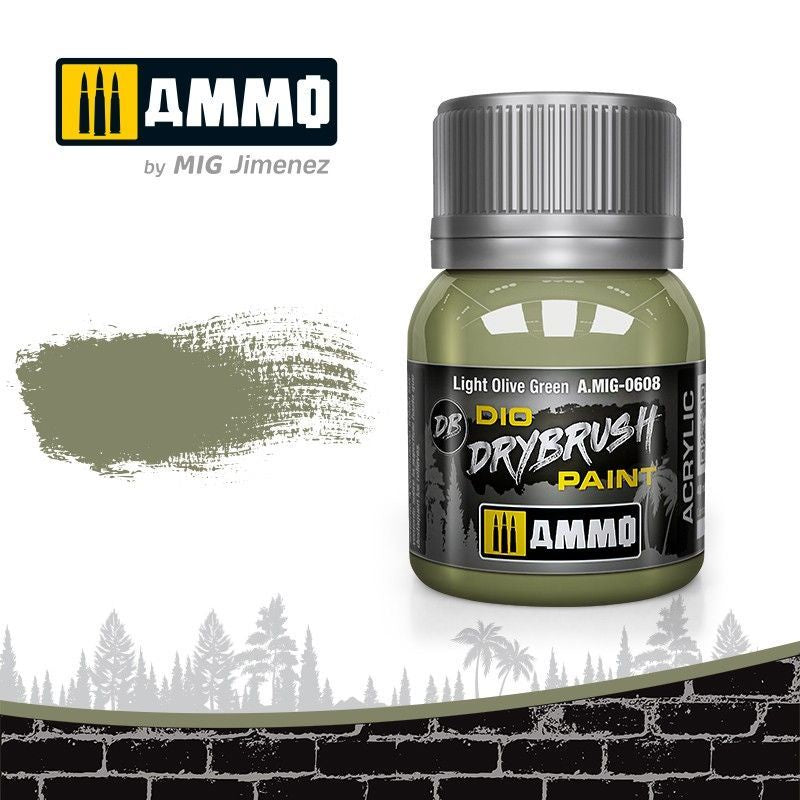 Ammo by MIG Drybrush Light Olive Green - Good Games