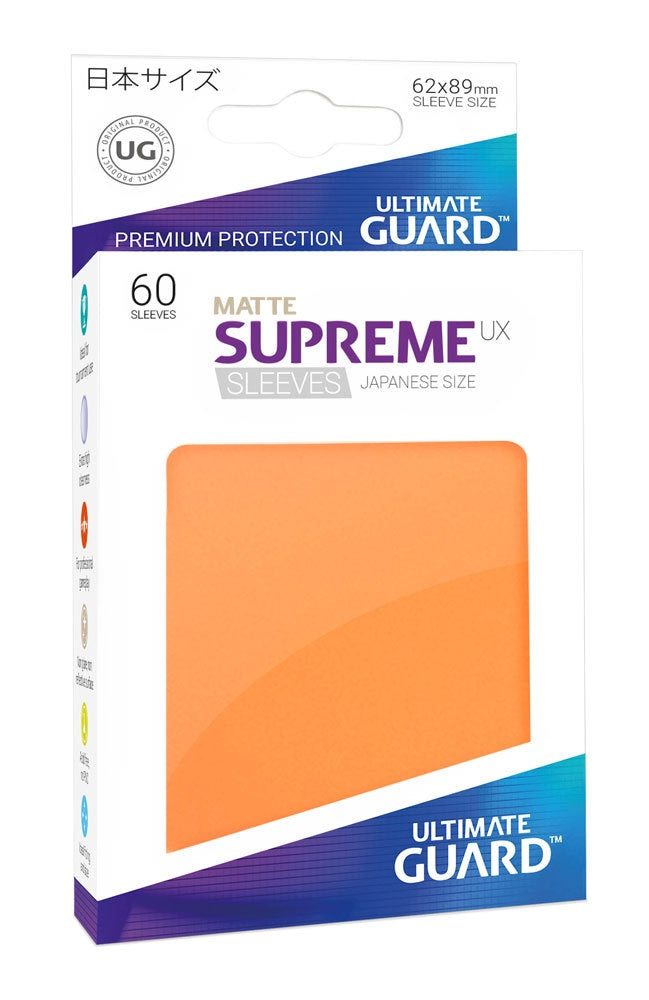 Ultimate Guard - Supreme UX Japanese Size Sleeves Matte Orange (60) - Good Games