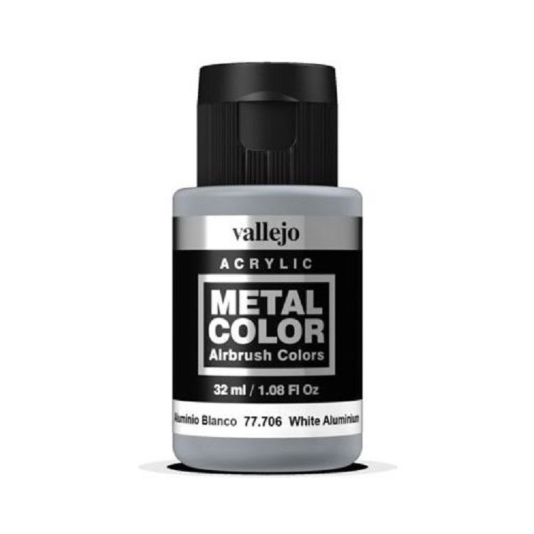 Vallejo Metal Colour - White Aluminium 32ml Acrylic Paint (AV77706) - Good Games