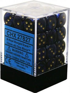 Chessex - Scarab 12mm D6 Set - Royal Blue/Gold (CHX27827) - Good Games